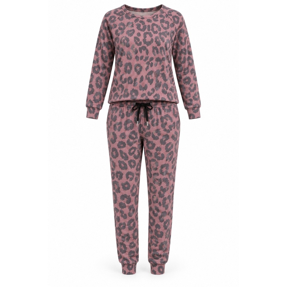 Lark + Grey Leopard Print 2-Piece Pajama Lounge Set | NWT